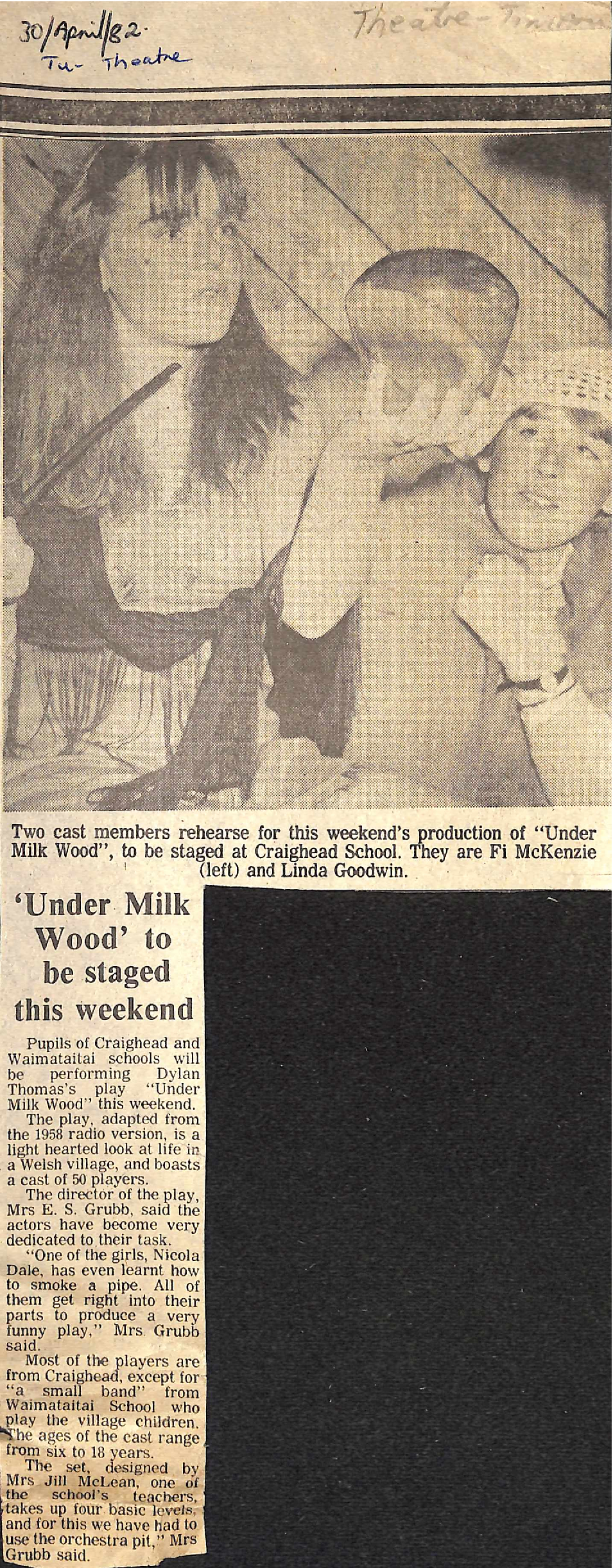  'Under Milk Wood' to be staged this weekend