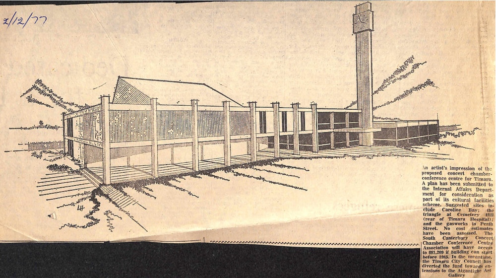 Proposed concert chamber-conference centre for Timaru