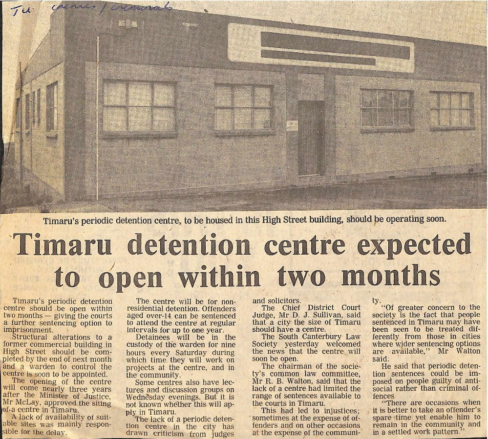 Timaru detention centre expected to open within two months