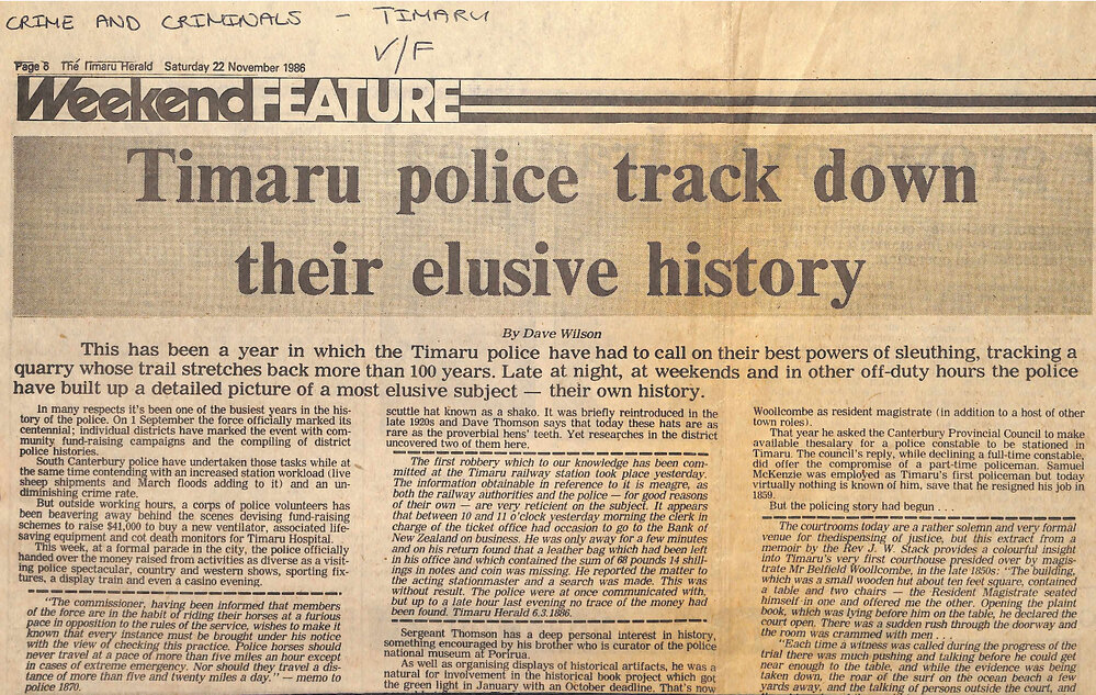 Timaru police track down their elusive history