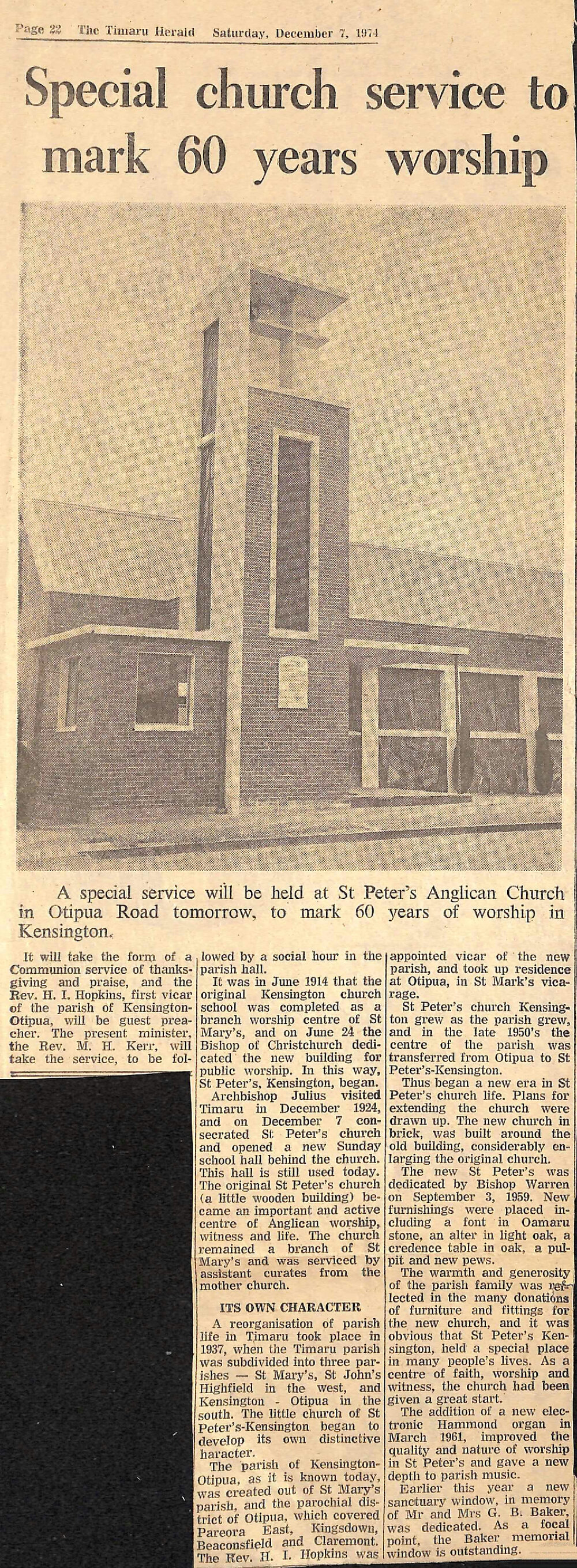 Special church service to mark 60 years worship