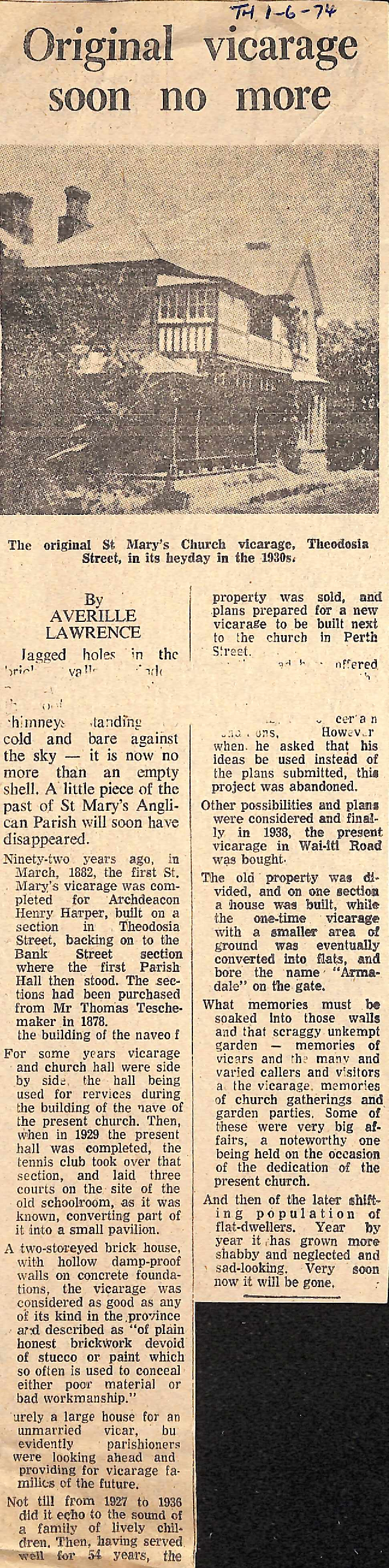 Original vicarage soon no more