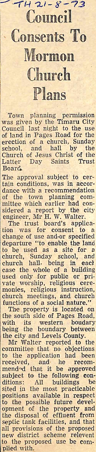 Council Consents To Mormon Church Plans