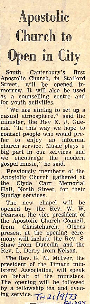 Apostolic Church to Open in City