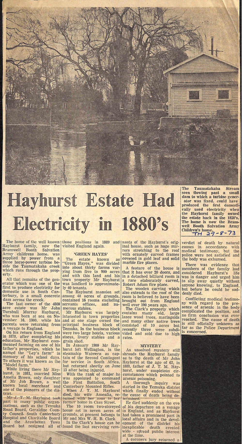 Hayhurst Estate Had Electricity in 1880's