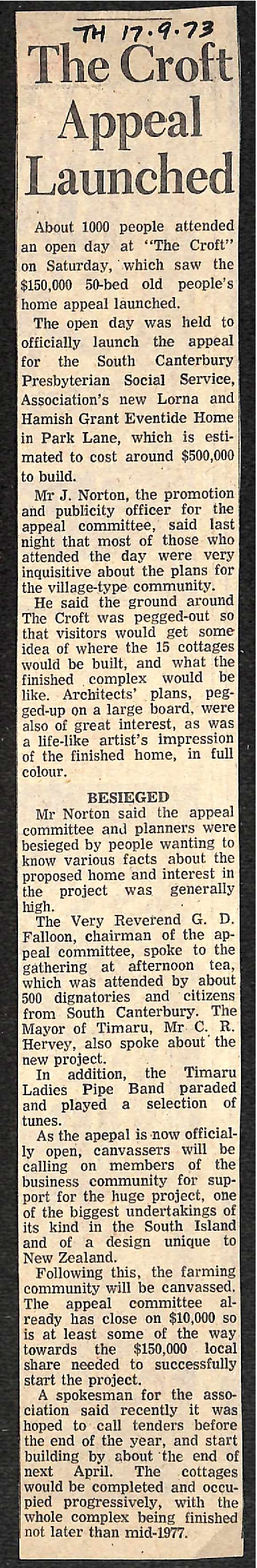 The Croft Appeal Launched