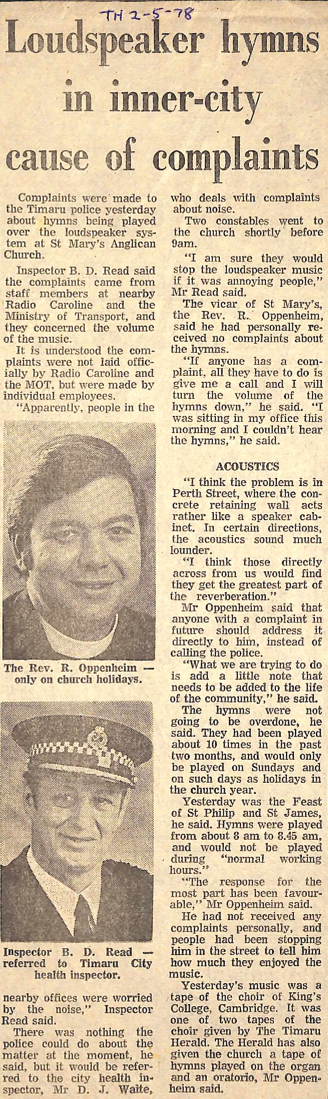 Loudspeaker hymns in inner-city cause of complaints