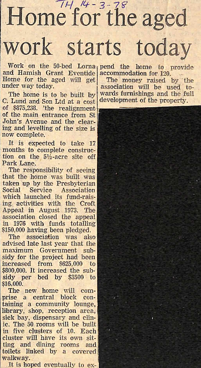 Home for the aged work starts today