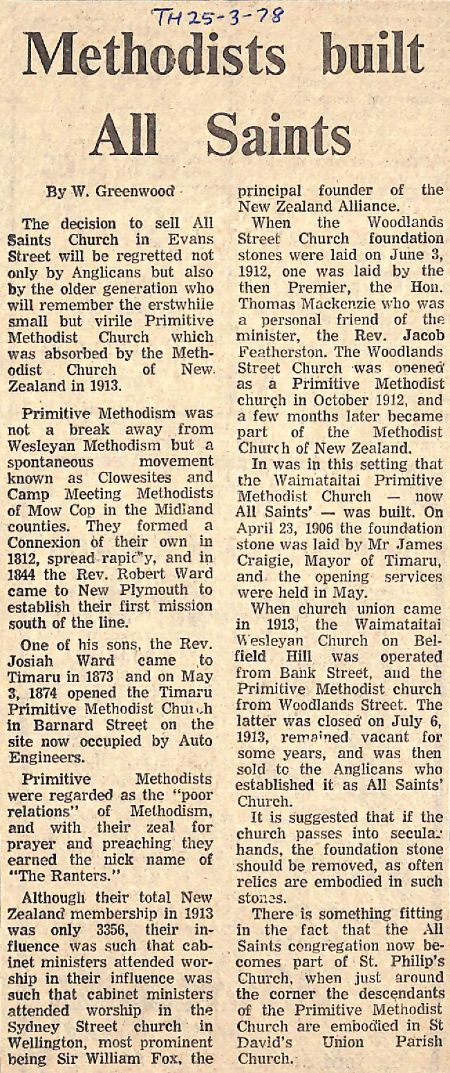 Methodists built All Saints