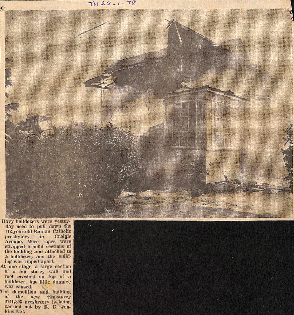 Roman Catholic presbytery in Craigie Ave demolished