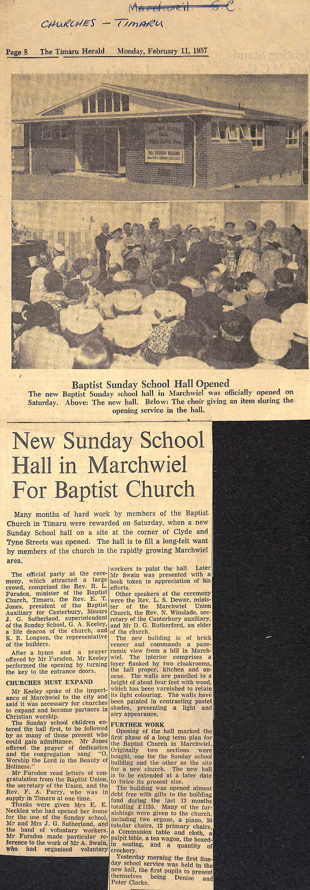 New Sunday School Hall in Marchwiel For Baptist Church