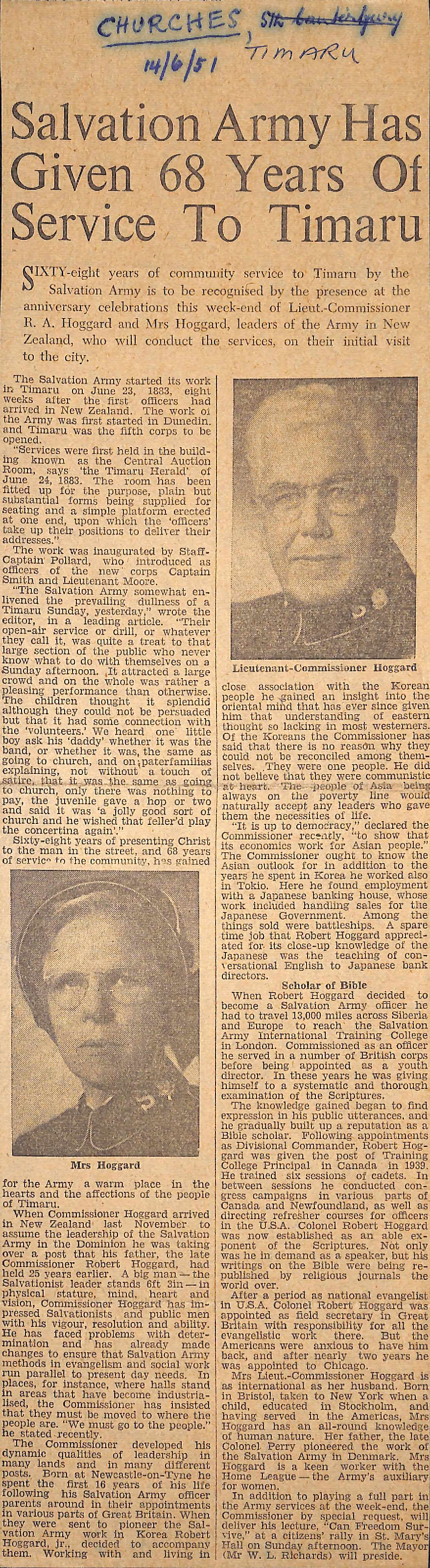 Salvation Army Has Given 68 Years Of Service To Timaru