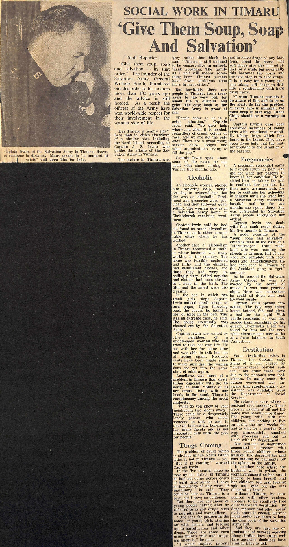 Social Work in Timaru: 'Give Them Soup, Soap and Salvation'