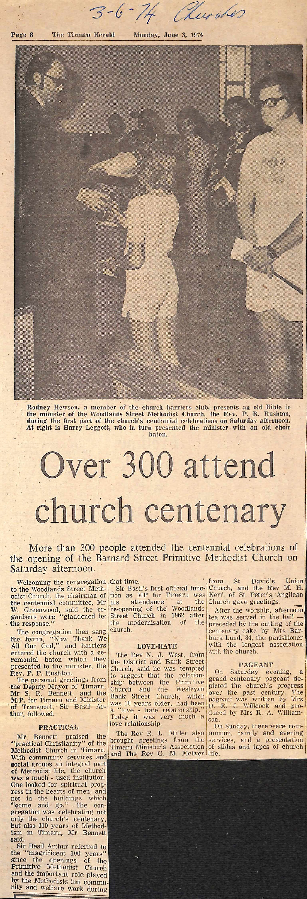 Over 300 attend church centenary