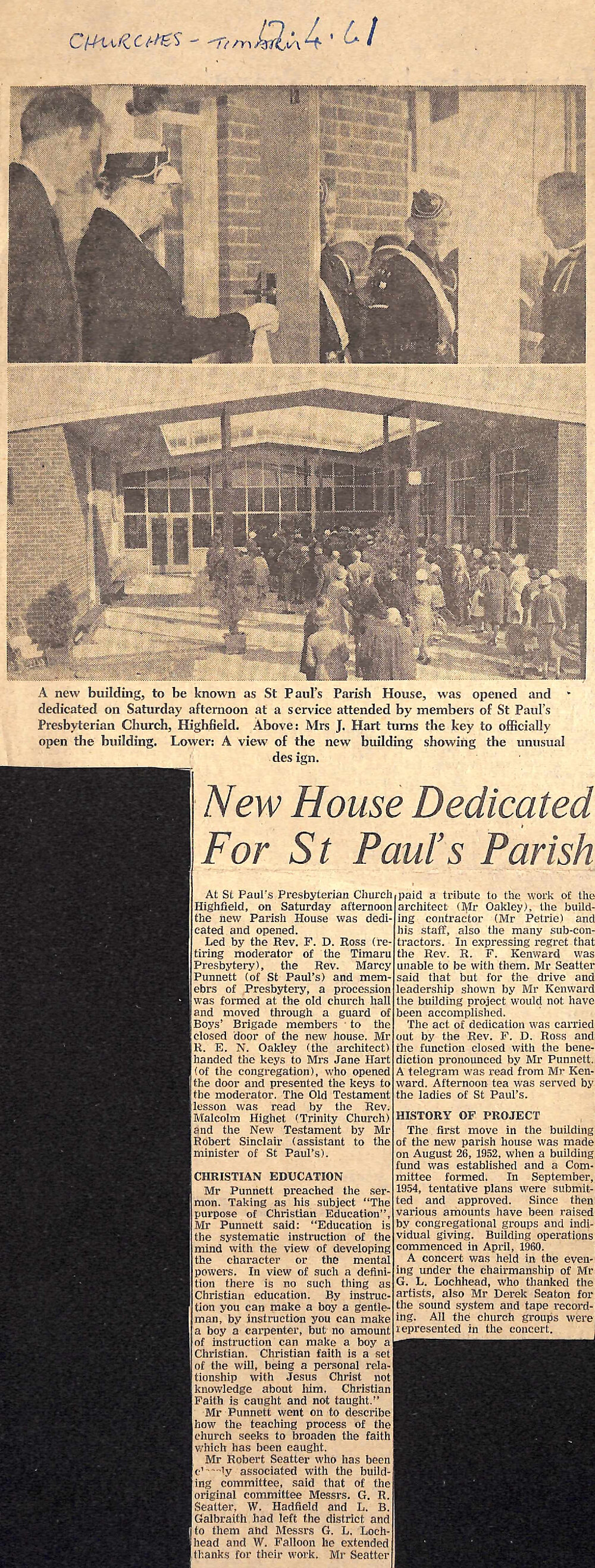 New House Dedicated For St Paul's Parish