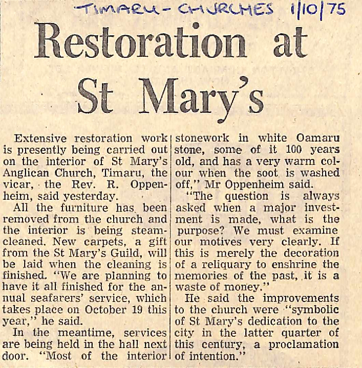 Restoration at St Mary's