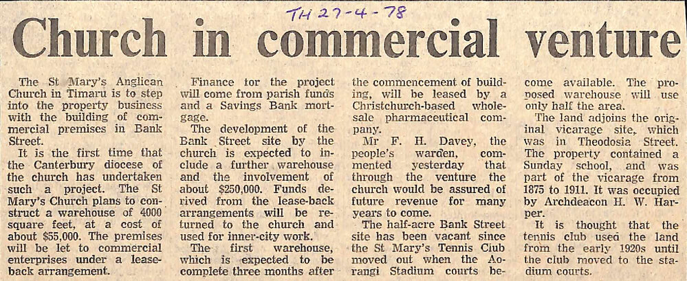 Church in commercial venture