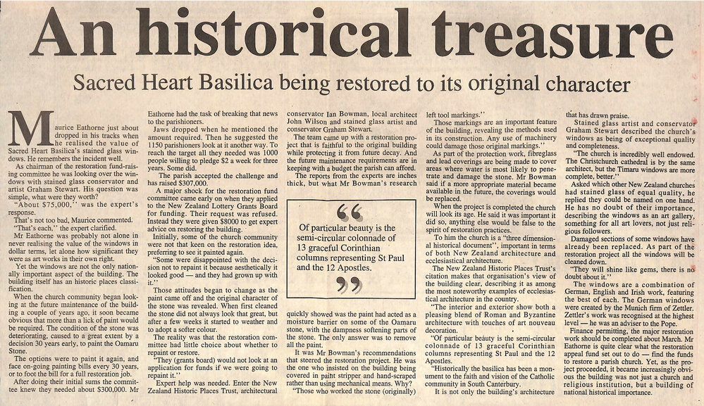 An historical treasure- Sacred Heart Basilica being restored to its original character