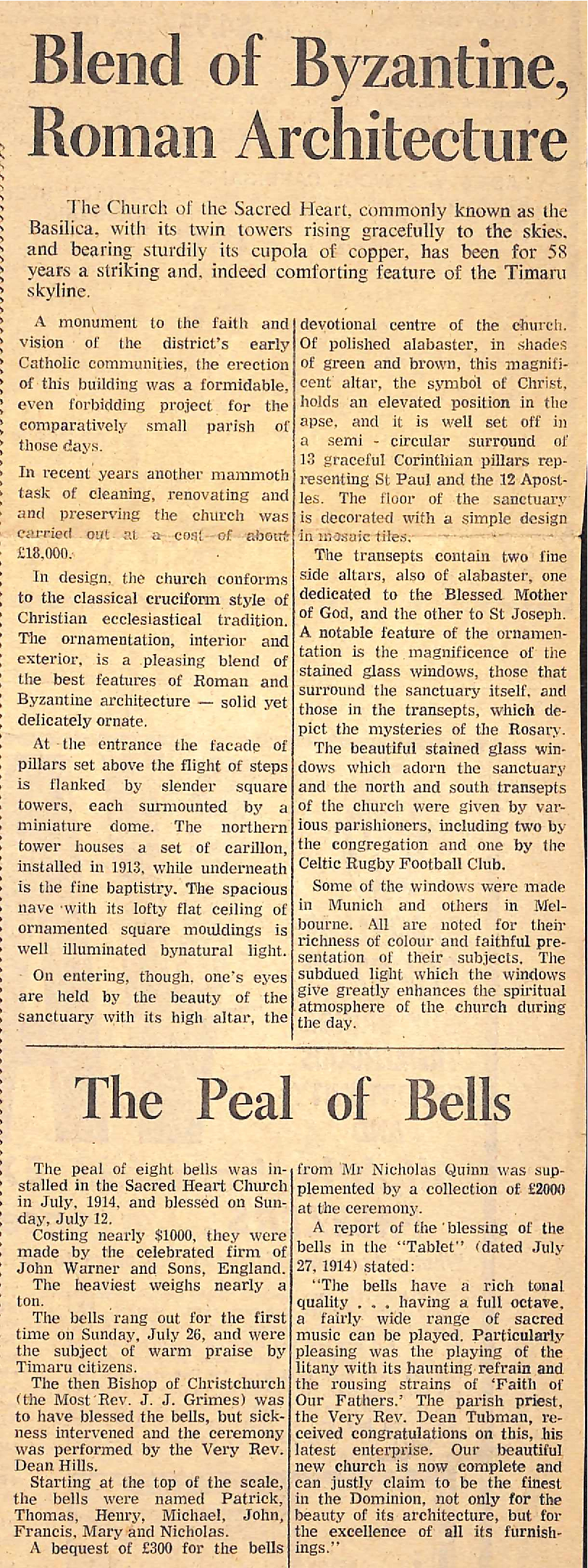 Blend of Byzantine, Roman Architecture / The Peal of Bells