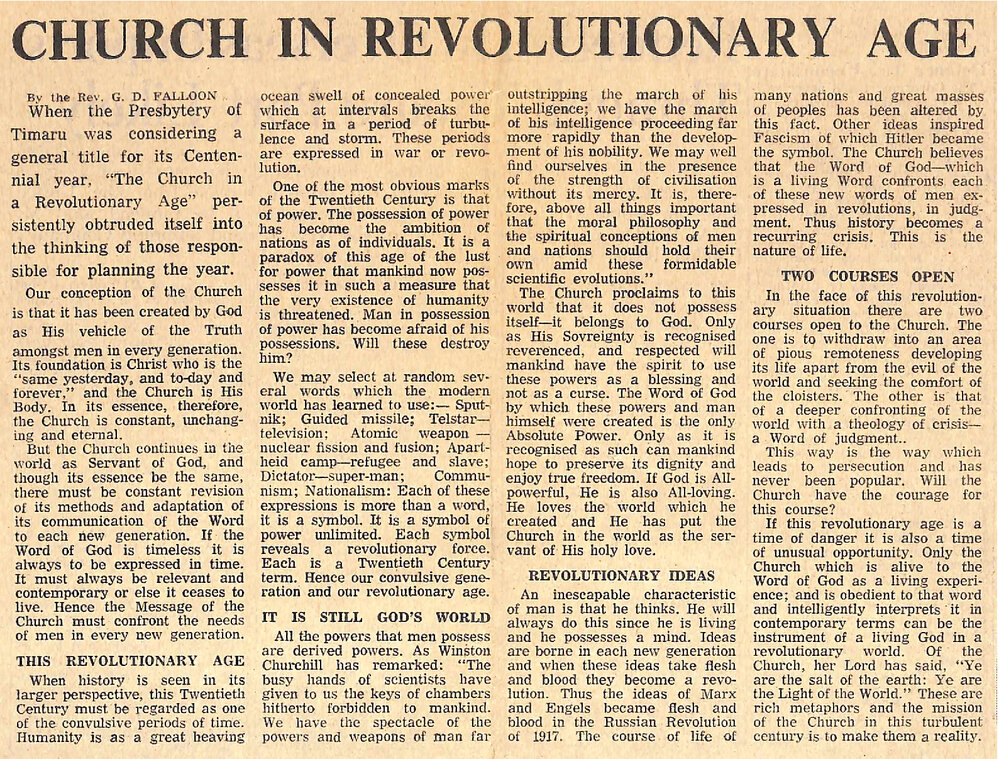 Church in Revolutionary Age