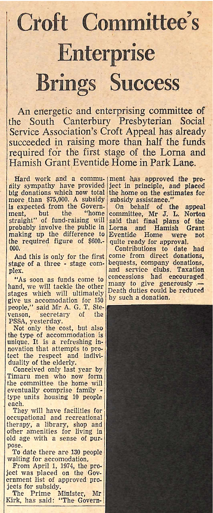 Croft Committee's Enterprise Brings Success