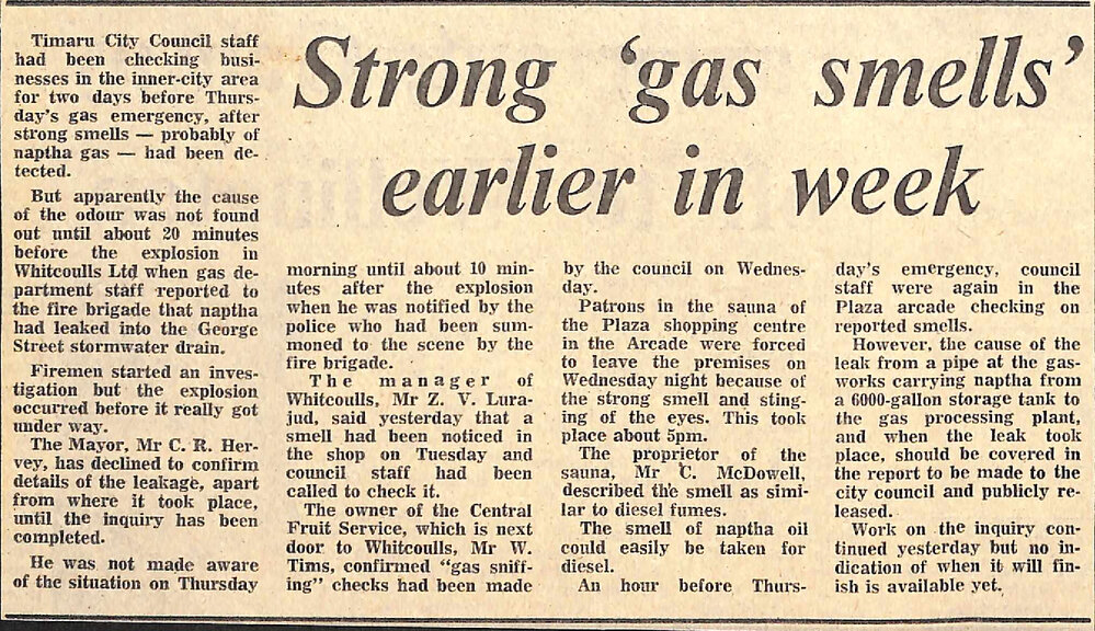 Strong 'gas smells' earlier in week