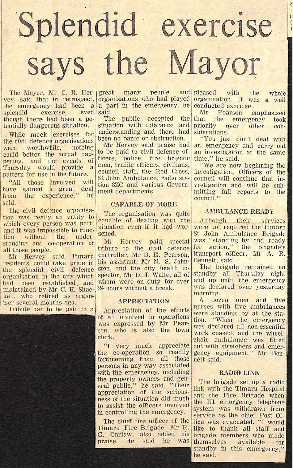 Splendid exercise says the Mayor