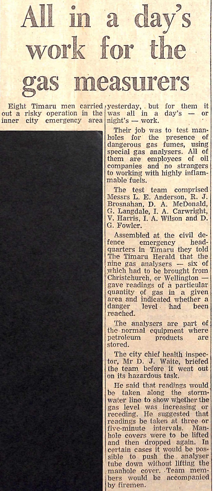 All in a day's work for the gas measurers