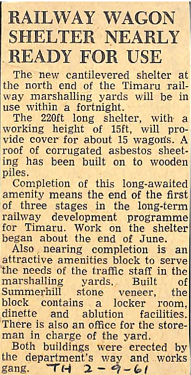 Railway Wagon Shelter Nearly Ready For Use