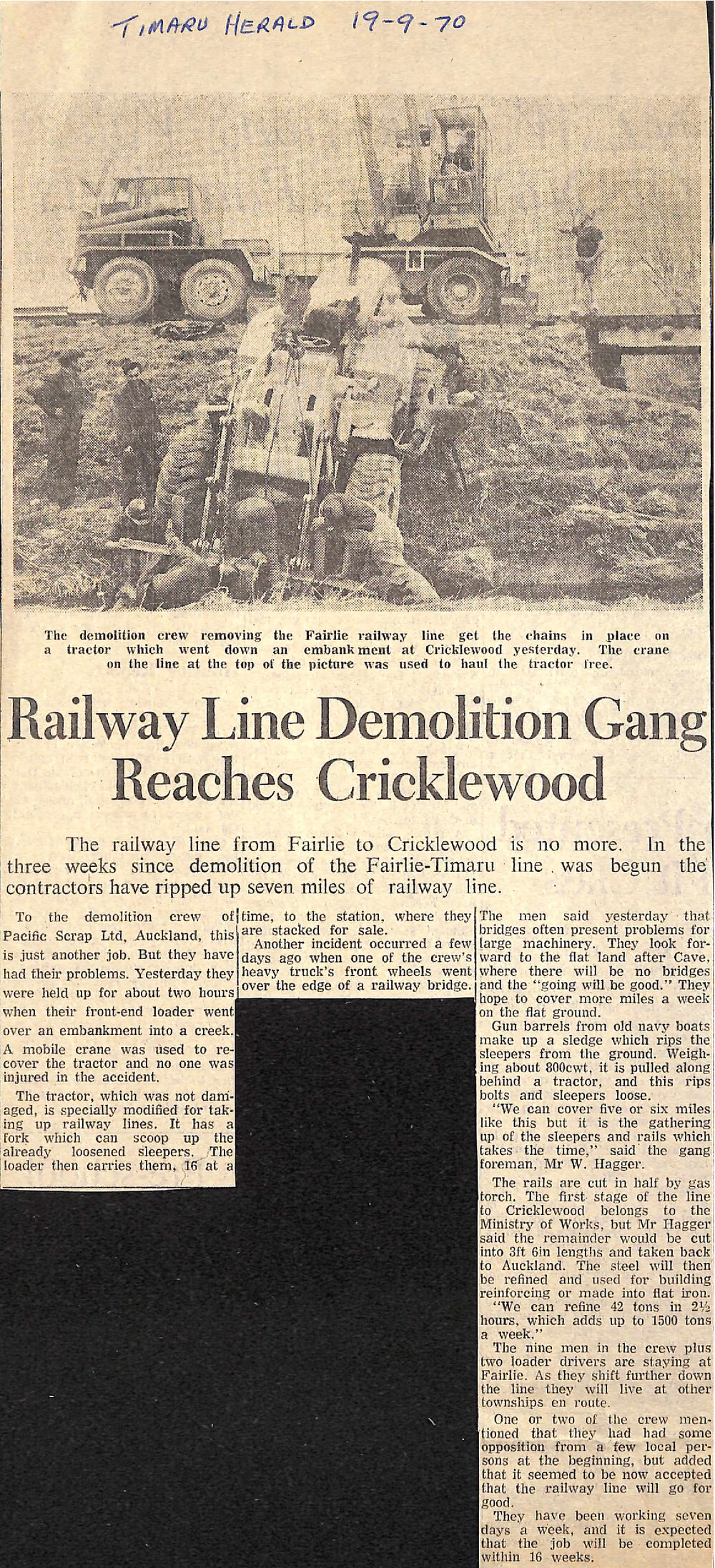 Railway Line Demolition Gang Reaches Cricklewood