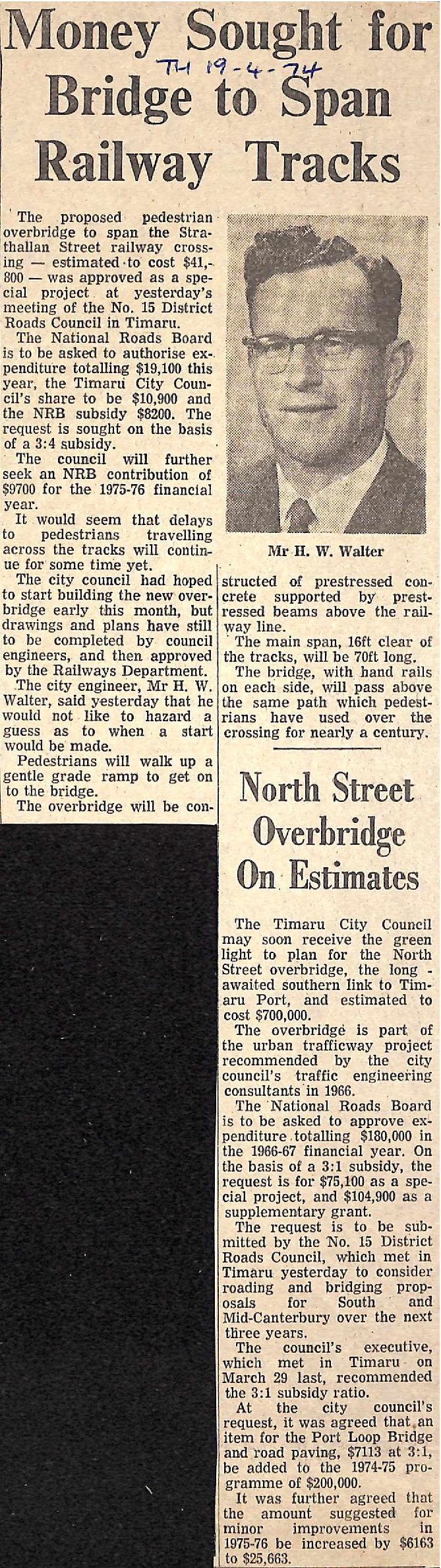 Money Sought to Span Railway Tracks / North Street Overbridge On Estimates