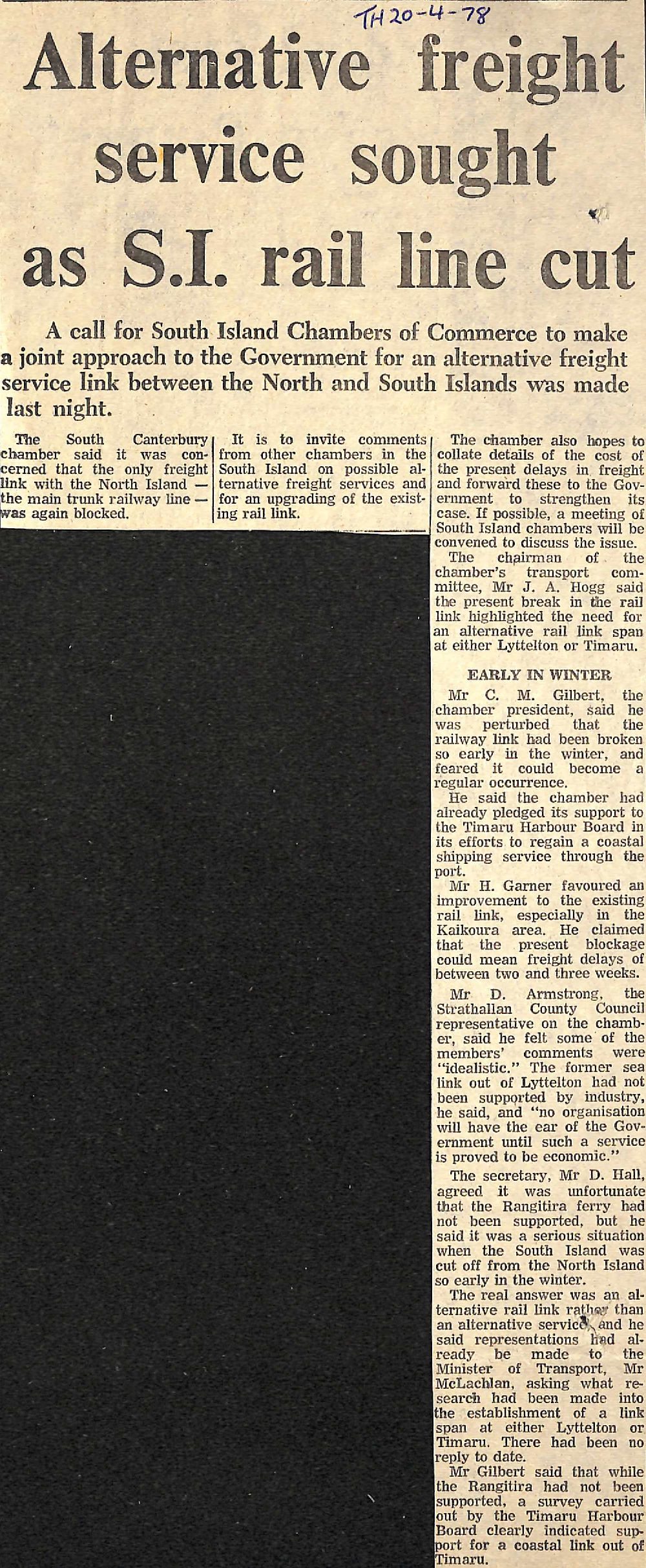 Alternative freight service sought as SI rail line cut