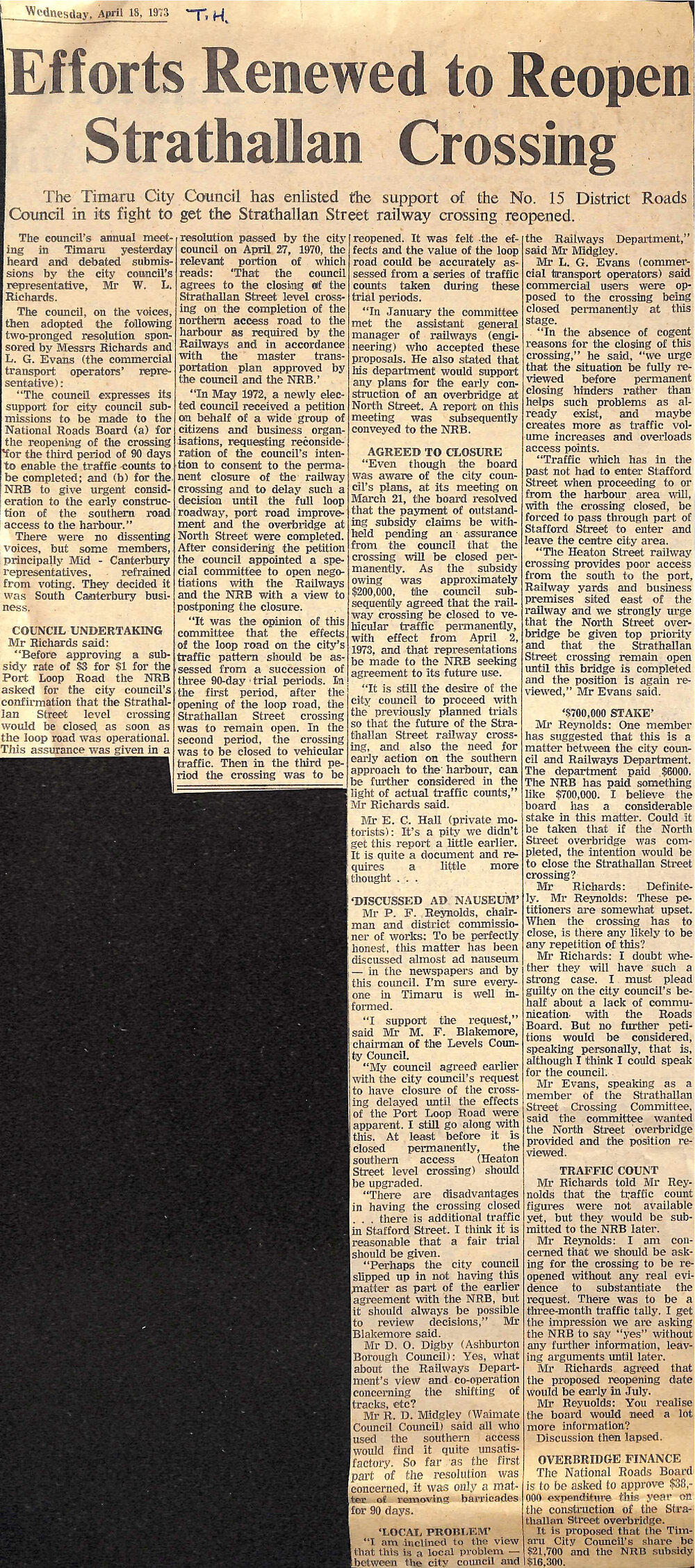 Efforts Renewed to Reopen Strathallan Crossing