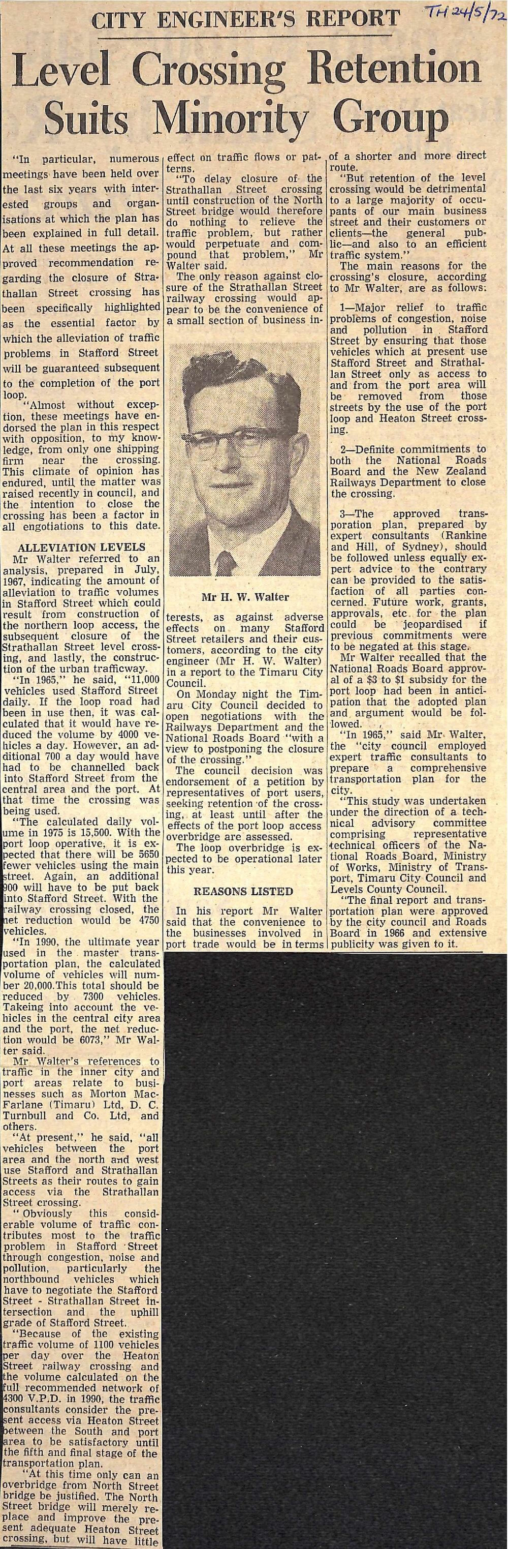 City Engineer's Report: Level Crossing Retention Suits Minority Group