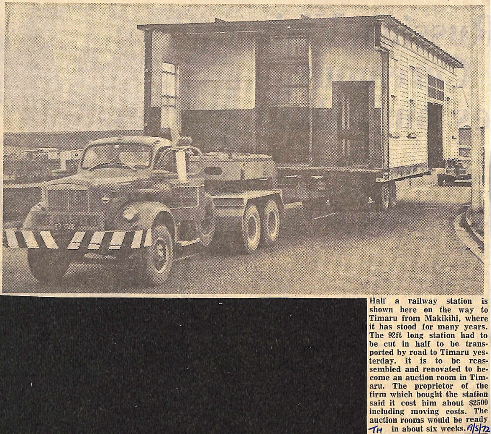 Makikihi Railway Station building heads to Timaru