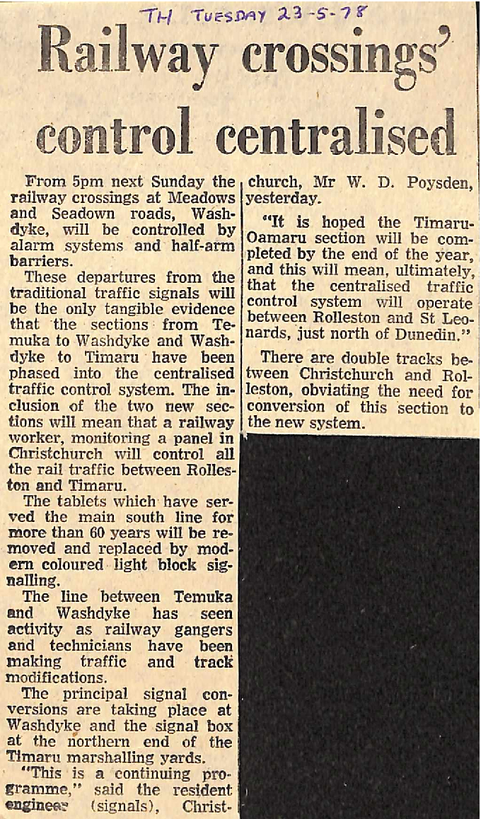 Railway crossings' control centralised