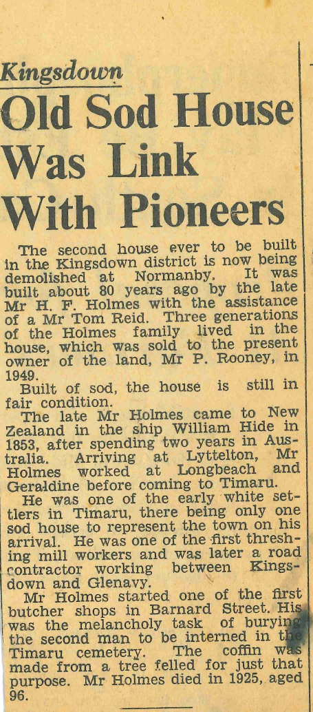 Kingsdown: Old Sod House Was Link With Pioneers