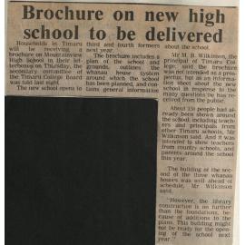 Brochure on new high school to be delivered