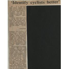 Letter to the Editor: 'Identify cyclists better'