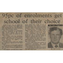 95pc of enrolments get school of their choice