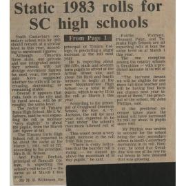 Static 1983 rolls for SC high schools