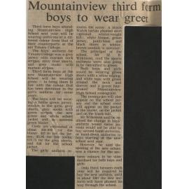 Mountainview third form boys to wear green