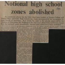 Notional high school zones abolished