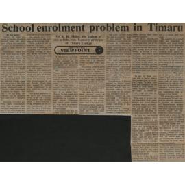School enrolment problem in Timaru 