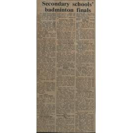 Secondary schools' badminton finals