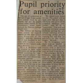Pupil priority for amenities