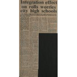 Integration effect on rolls worries city high schools