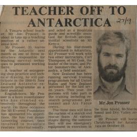 Teacher off to Antarctica