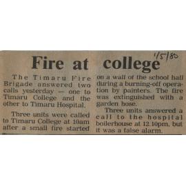 Fire at college