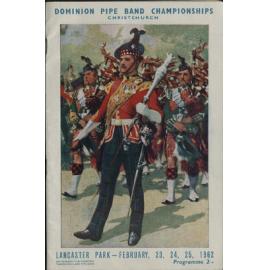 Dominion Pipe Band Championships programme 1962